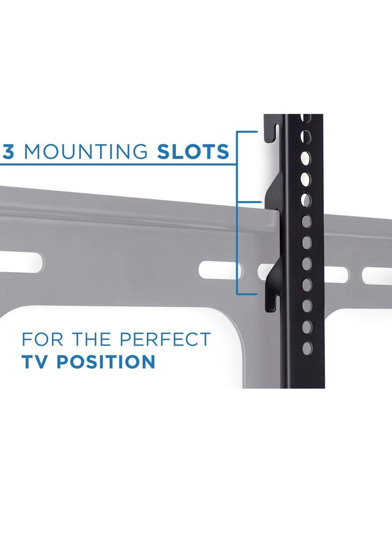 ELTRAZONE Low-Profile TV Wall Mount 1" Slim Fixed Bracket for 32, 40, 42, 48, 49, 50, 51, 52, 55, 60 inch TVs VESA Compatible up to 600 x 400 Black - Image 3