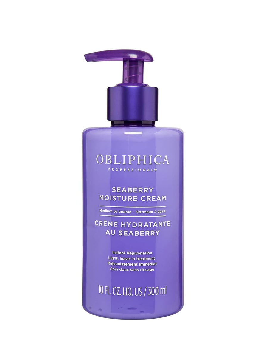 Obliphica Professional Obliphica Seaberry Leave In Moisture and Styling Cream for Women - Anti-Frizz Control, Normal Hair Products, Damaged Repaired Hair - Hair Mask & Treatment for Protecting Hair & Scalp - 10 Fl Oz 