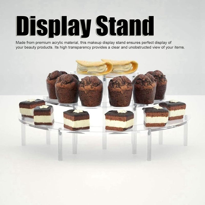 Acrylic 3-Tier Round Display Stand Detachable Clear Riser for Home Salon Store - Image 5