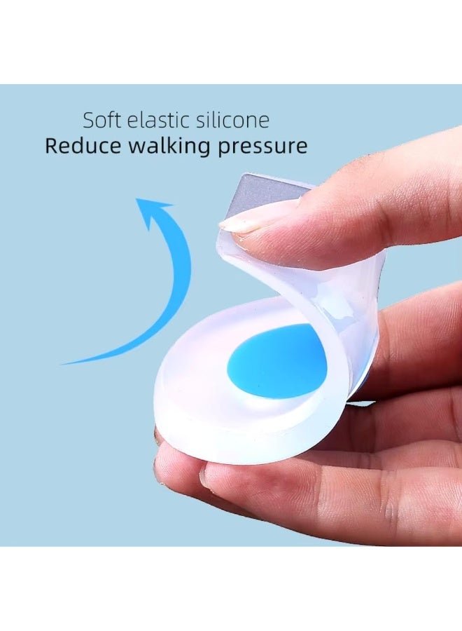 وسادات السيليكون لعلاج نتوءات الكعب، وسادات 7 مم مع غمد قابل للإزالة لتخفيف آلام الكعب، دعم التهاب السُّفق الناعم، امتصاص الصدمات، كؤوس كعب طبية لتخفيف الضغط 1 زوج (كبير) - Image 2