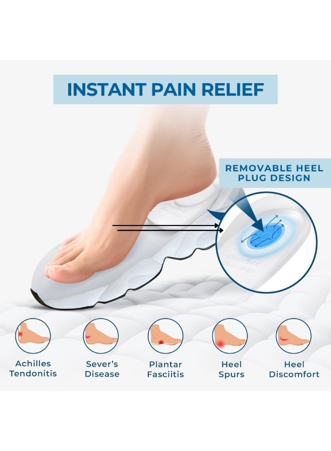 وسادات السيليكون لعلاج نتوءات الكعب، وسادات 7 مم مع غمد قابل للإزالة لتخفيف آلام الكعب، دعم التهاب السُّفق الناعم، امتصاص الصدمات، كؤوس كعب طبية لتخفيف الضغط 1 زوج (كبير) - Image 5