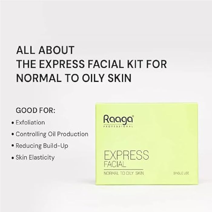 Raaga Professional Express Single Use Facial Kit | For Oily & Acne-Prone Skin | 6-Step Skincare Set At Home | Cleanser, Scrub, Toner, Massage Gel, Face Mask & Sunscreen | 35g/1.23 Oz - Image 5
