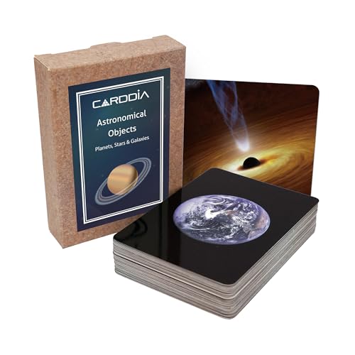 CARDDIA Astronomical Objects STEM Educational Flashcards Including Solar System Planets Minor Planets Satellites Galaxies Clusters Nebulae - Image 1