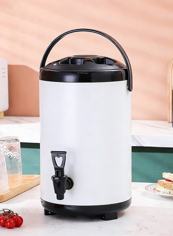 10L Colorful Stainless Steel Double-Layer Thickened Multi-Purpose Large Capacity Milk Tea Bucket, Heat Retaining Bucket, Cold Preservation Juice and Soy Milk Stand Bucket - Image 5