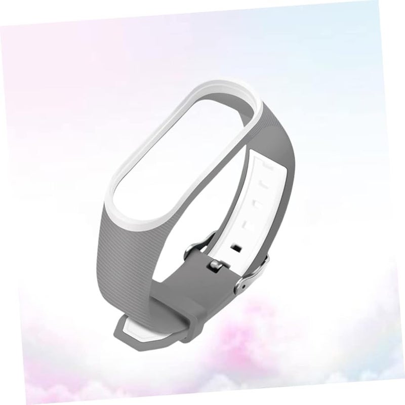 Light Grey Minimalist Watch Band Durable Two Tone Wrist Strap 2x25cm - Image 4