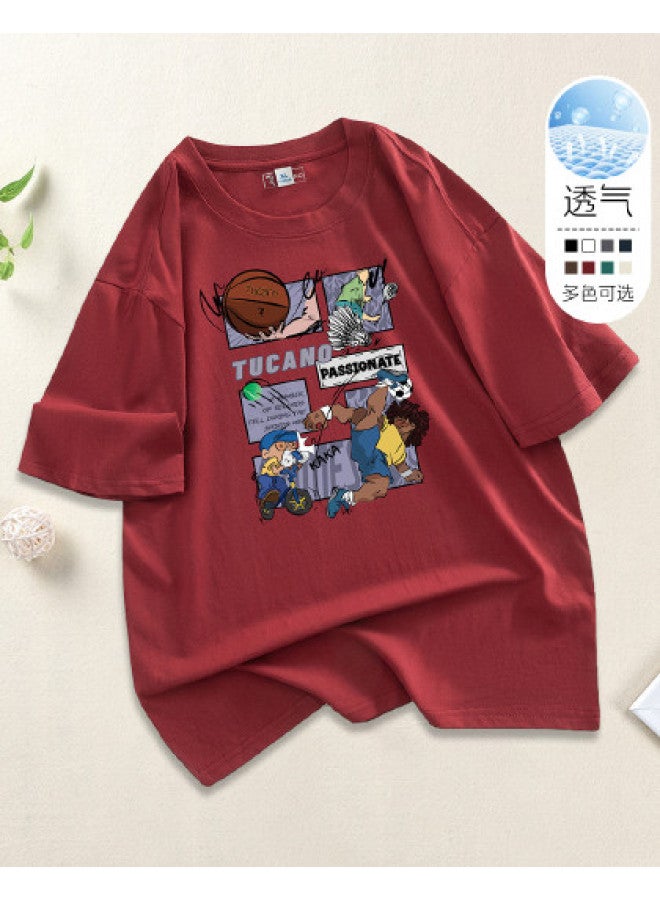 Tucano men's Short Sleeve T-shirt - Summer Round Neck Casual Tee With Cartoon Print - Image 1