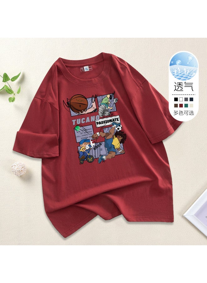 Tucano men's Short Sleeve T-shirt - Summer Round Neck Casual Tee With Cartoon Print - Image 2