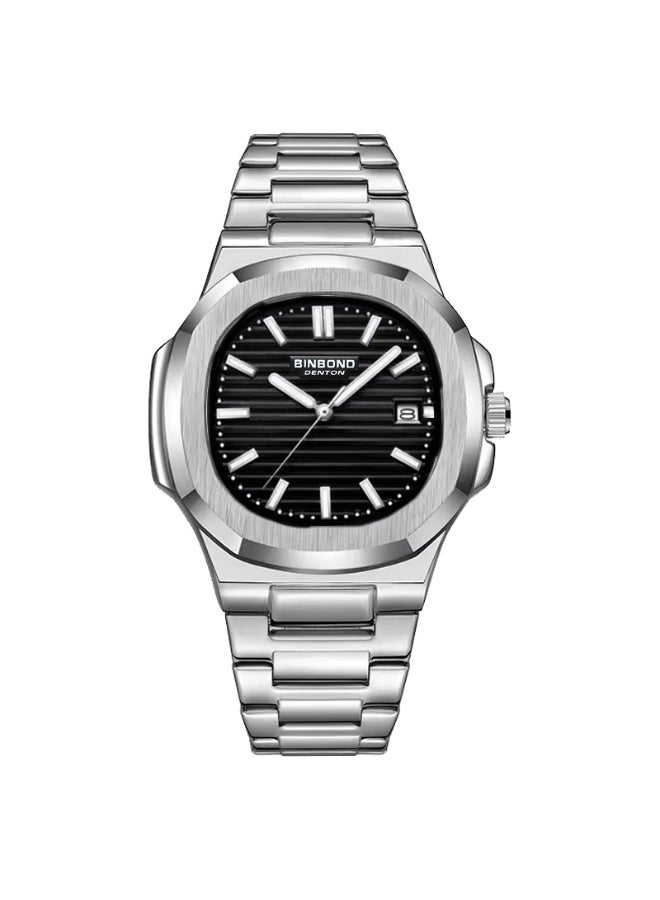 BINBOND Men's Stainless Steel Waterproof Quartz Watch - 40mm - Image 1