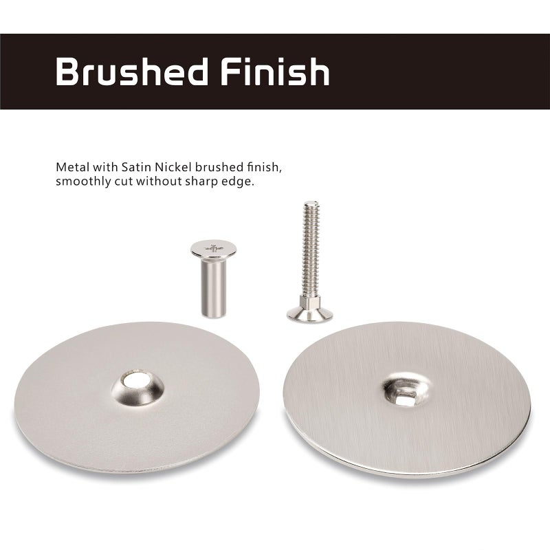 Siwil Door Hole Cover Plate  2-5/8"" Diameter Solid Steel  Hole Filler Plate (2  Satin Nickel) - Image 5
