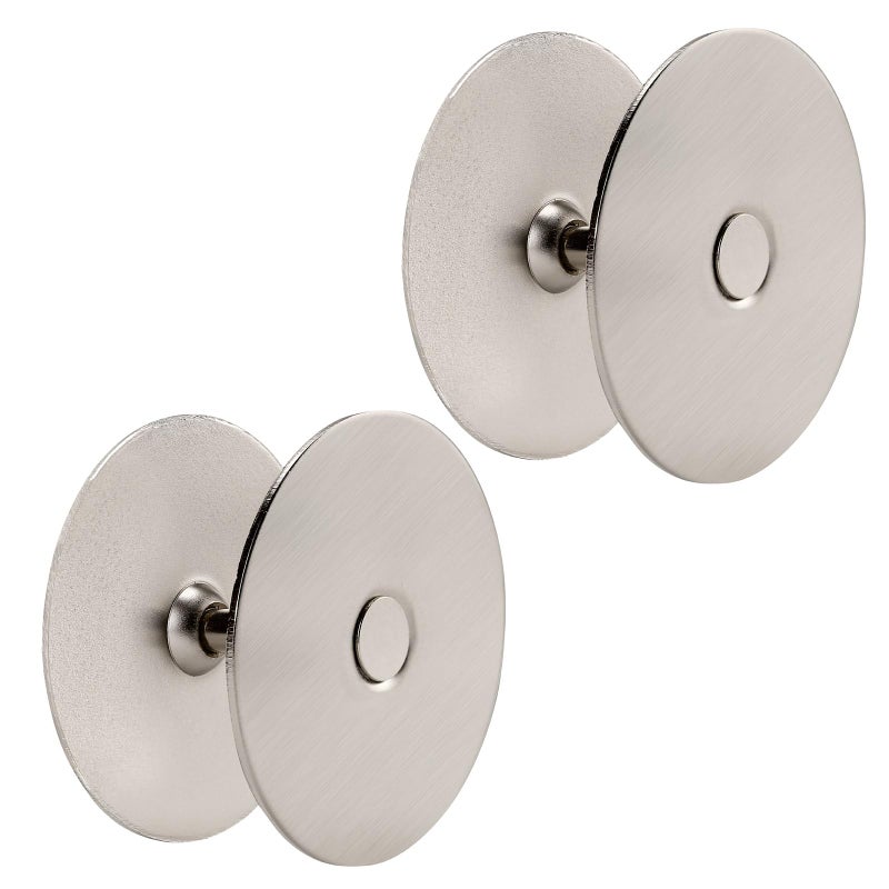 Siwil Door Hole Cover Plate  2-5/8"" Diameter Solid Steel  Hole Filler Plate (2  Satin Nickel) - Image 1
