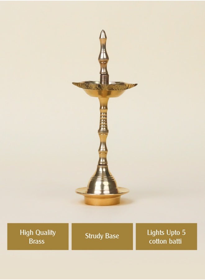 شوبكارت - مصباح زيت كيرلا ساماي لمصباح الزيت المصنوع يدويًا من النحاس الهندي من بوجا - Image 1
