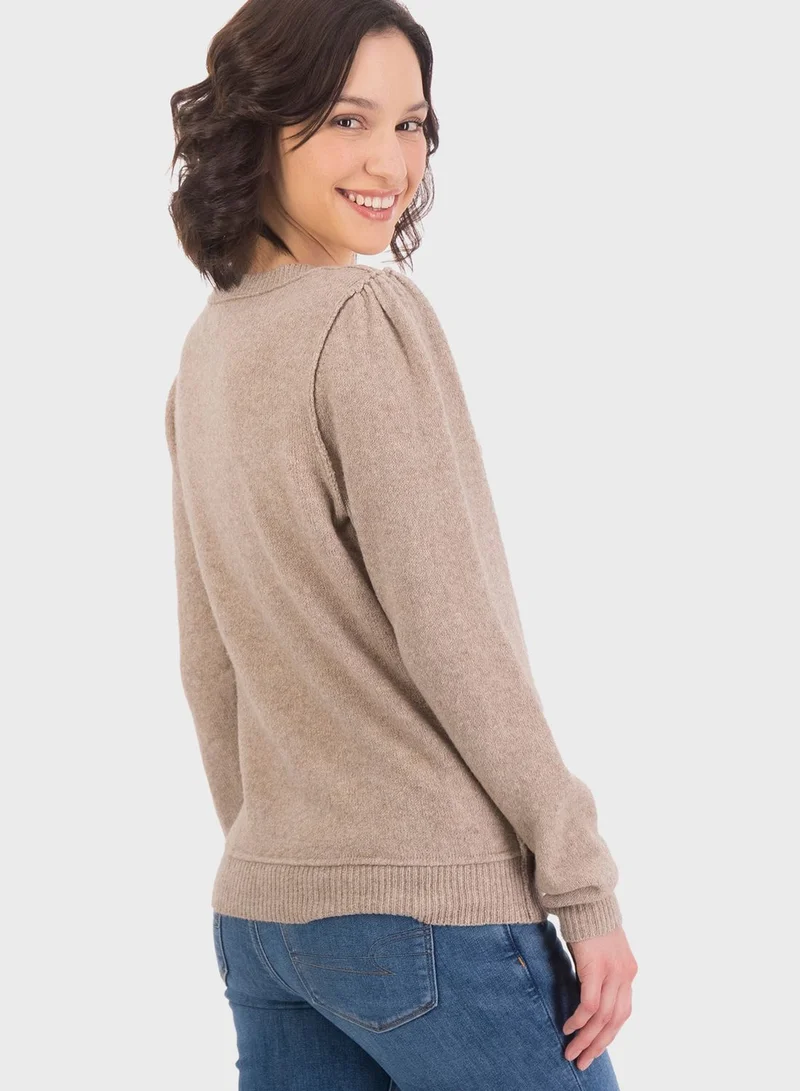 Aerie Round Neck Knitted Sweater
