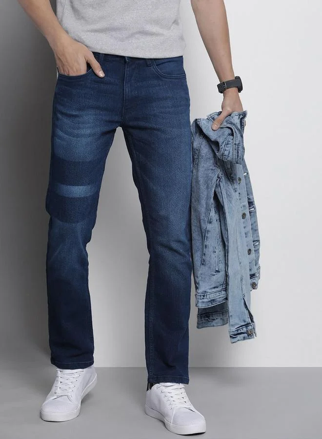 Men Straight Fit Faded Jeans