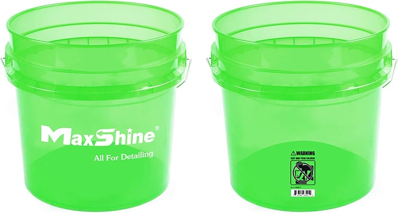 MaxShine 3.5gal Universal Green Detailing Bucket – Car Wash Bucket for Scratch-Free Washing, Garage Storage & Detailing Tools – Holds Soap, Foam Cannon, Microfiber Towels & More - Image 2