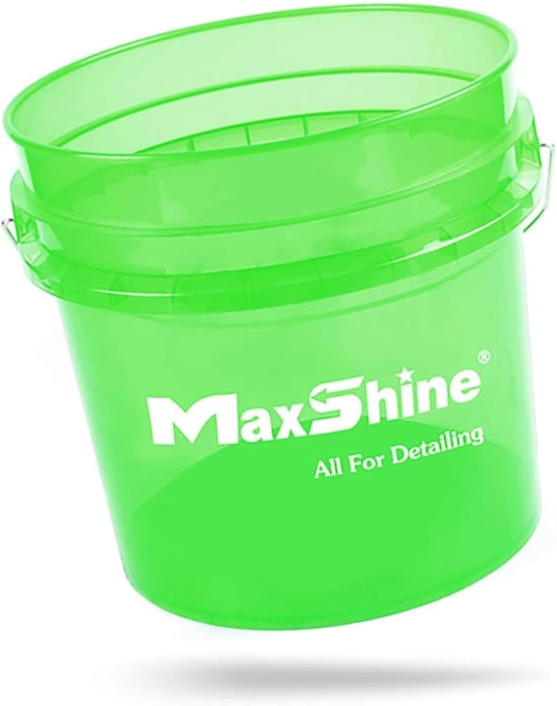 MaxShine 3.5gal Universal Green Detailing Bucket – Car Wash Bucket for Scratch-Free Washing, Garage Storage & Detailing Tools – Holds Soap, Foam Cannon, Microfiber Towels & More - Image 1