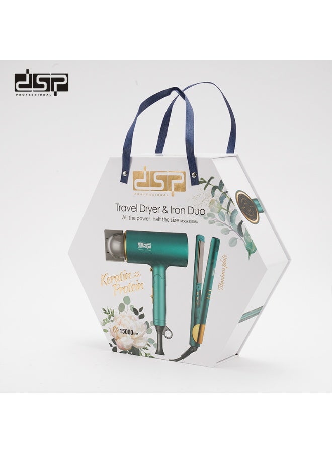دي اس بي مجموعة مجفف الشعر دي إس بي 80103 باللون الأخضر بقدرة 1000 واط - سرعتان و3 إعدادات للحرارة مع حماية من الحرارة الزائدة، مصفف شعر احترافي سريع التجفيف. - Image 5