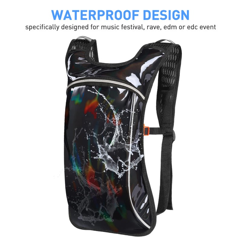 KUYOU Rave Hydration Pack, Hydration Backpack with 2L Hydration Bladder, Festival Essential Water Backpack for Hiking, Running, Cycling, and Music Festivals - Image 3