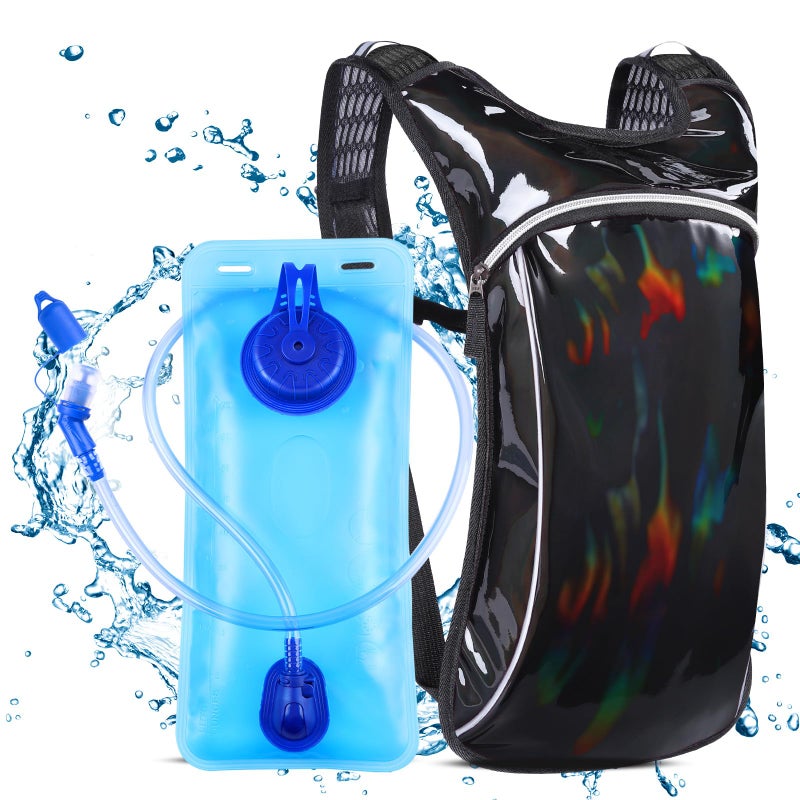 KUYOU Rave Hydration Pack, Hydration Backpack with 2L Hydration Bladder, Festival Essential Water Backpack for Hiking, Running, Cycling, and Music Festivals - Image 1