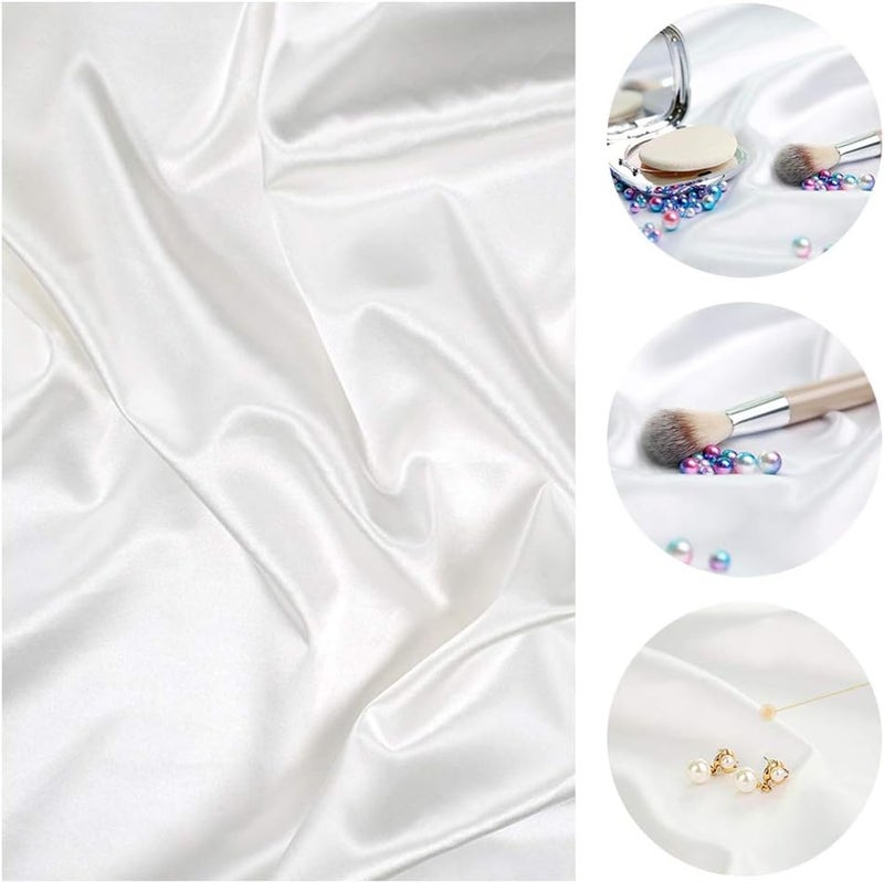 klarako Tabletop Photography Backdrops Nonreflective Silk Mercerized Cloth Studio Shoot Background for Jewelry Photo Prop Table Cloth 70x100cm White - Image 3