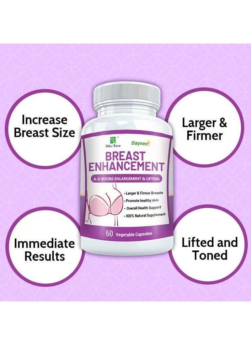 Wins Town Powerful Enhancer Supplement for Rapid Bust Growth and Enlargement, with a Firming and Plumping Formula to Achieve a Perkier and Fuller Bust, 60 Capsules - Image 2