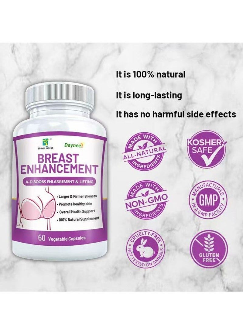 Wins Town Powerful Enhancer Supplement for Rapid Bust Growth and Enlargement, with a Firming and Plumping Formula to Achieve a Perkier and Fuller Bust, 60 Capsules - Image 4