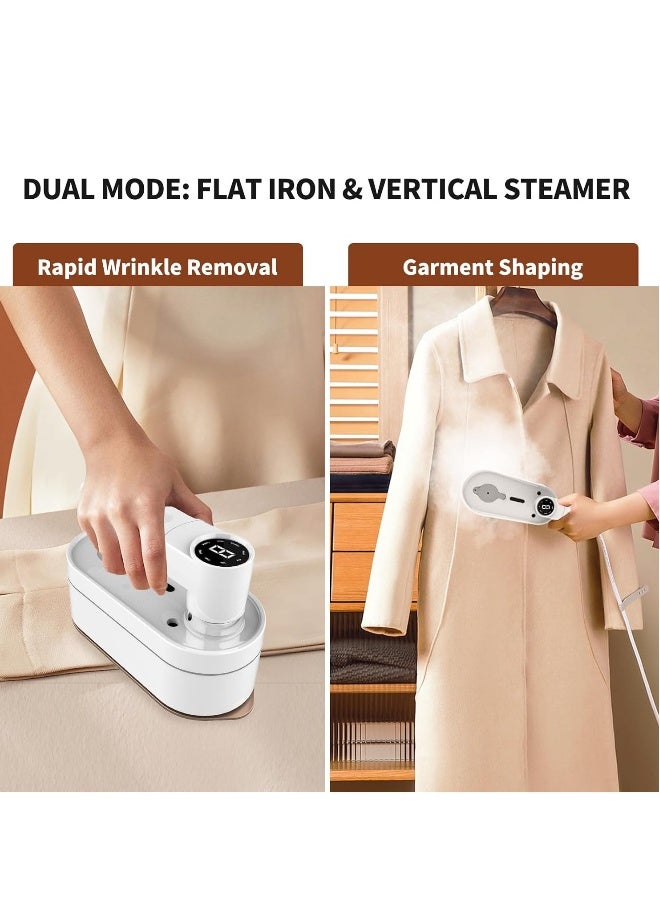 بخار ملابس محمول 2 في 1 ومكواة، 1200 واط، 8 أوضاع بخار، تسخين سريع خلال 15 ثانية، مع قفاز مضاد للبخار، بخاخ ملابس، خفيف الوزن، ضد التسرب، بخار محمول، للاستخدام المنزلي والسفر، لون أبيض - Image 2