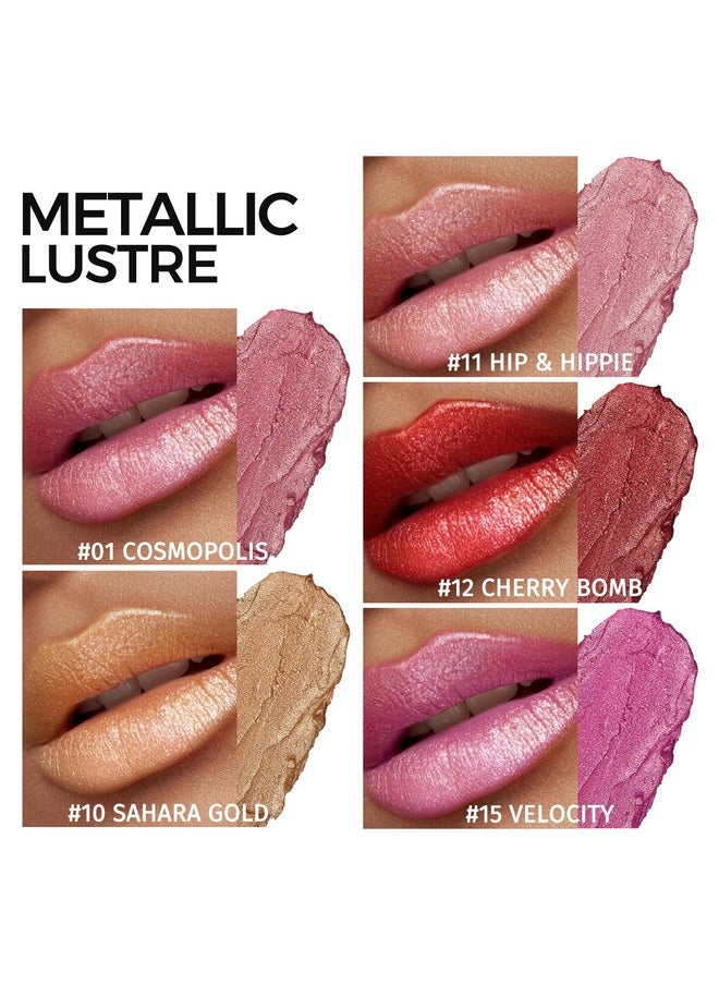 Anglicolor 5Pcs Glitter Lipstick High Impact Lipcolor,Lipstick Moisturizing Creamy Formula,Metallic Lipstick For Women For Vegan & Cruelty-Free,Full-Coverage Lip Color (#B, 5Pcs)  - Image 2