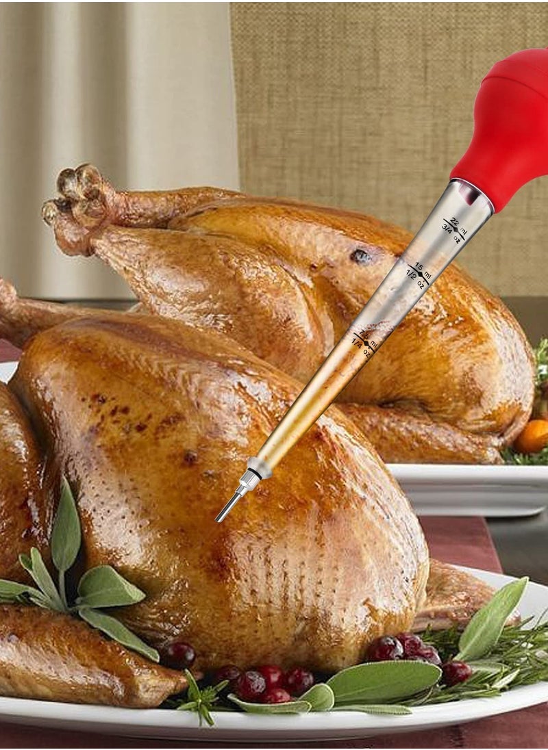 SYOSI Turkey Baster with Barbecue Basting Brush, Baster Syringe for Home Baking and Roaster Turkey, Include Detachable Food Grade Silicone Bulb, Meat Injector Needle and Cleaning Brush  - Image 2