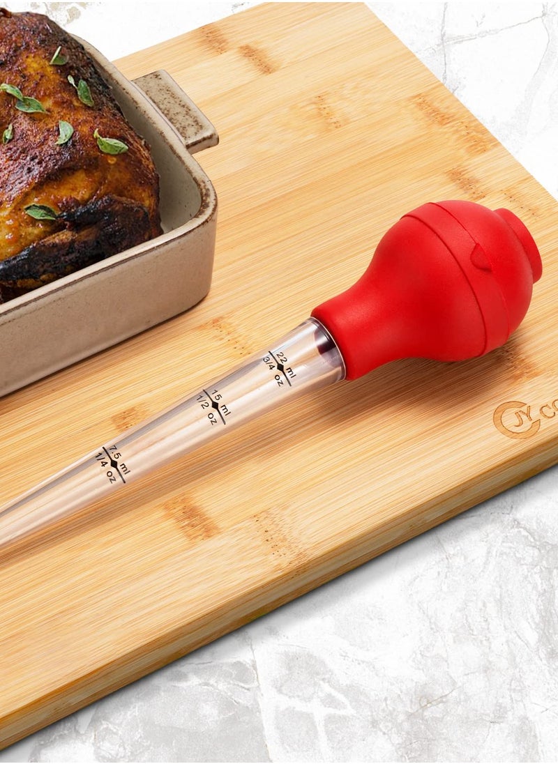 SYOSI Turkey Baster with Barbecue Basting Brush, Baster Syringe for Home Baking and Roaster Turkey, Include Detachable Food Grade Silicone Bulb, Meat Injector Needle and Cleaning Brush  - Image 3