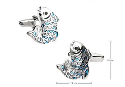MRCUFF Fish Color Scale Pair Cufflinks in a Presentation Gift Box & Polishing Cloth - Image 2