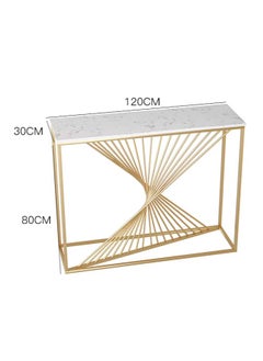 fashionhome Modern Artistic Metal Frame Design Console Table Hallway Entry Table Narrow Sofa Side Table Entrance Wall Shelf Display Porch Table for Living Room Entryway Corridor 120x30x80 cm  - Image 4