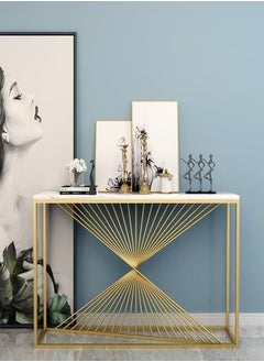 fashionhome Modern Artistic Metal Frame Design Console Table Hallway Entry Table Narrow Sofa Side Table Entrance Wall Shelf Display Porch Table for Living Room Entryway Corridor 120x30x80 cm  - Image 2