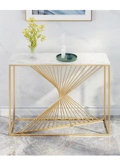 fashionhome Modern Artistic Metal Frame Design Console Table Hallway Entry Table Narrow Sofa Side Table Entrance Wall Shelf Display Porch Table for Living Room Entryway Corridor 120x30x80 cm  - Image 3