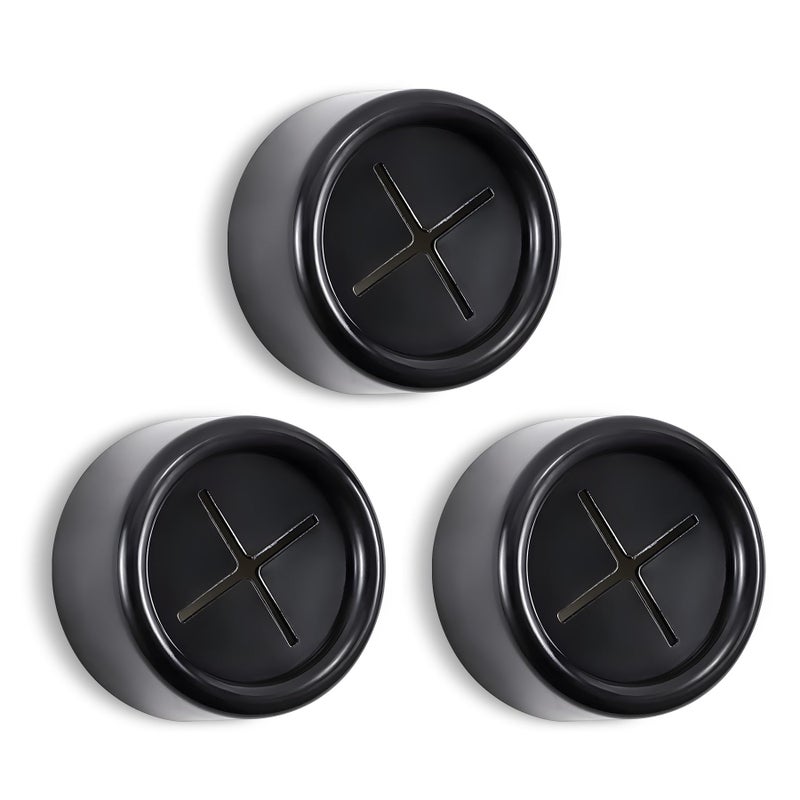 Philbinden 3 Pieces Kitchen Towel Hooks Round Adhesive Dish Towel Hook Premium Chrome Finish & Easy Installation Wall Mount Hand Towel Hook Ideal as Bathroom, Shower or Outdoor Towel Holders (Black) - Image 1