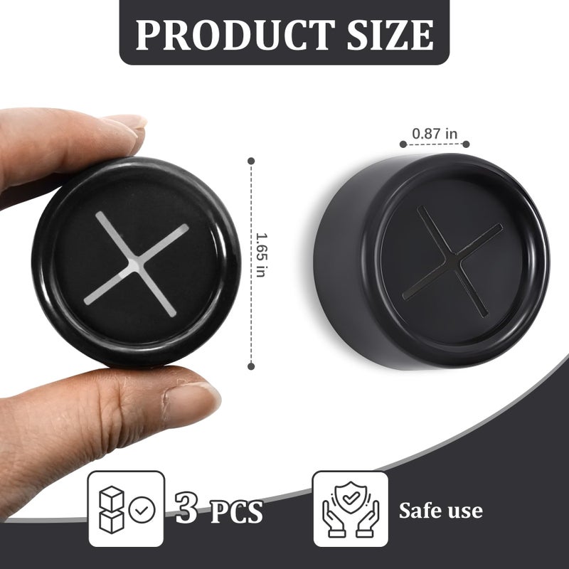 Philbinden 3 Pieces Kitchen Towel Hooks Round Adhesive Dish Towel Hook Premium Chrome Finish & Easy Installation Wall Mount Hand Towel Hook Ideal as Bathroom, Shower or Outdoor Towel Holders (Black) - Image 2