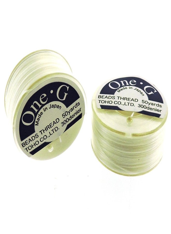 Toho One-g Beading Thread, 50 Yards per Bobbin, White, Black & Light Gray (Pack of 3 bobbins) - Image 5