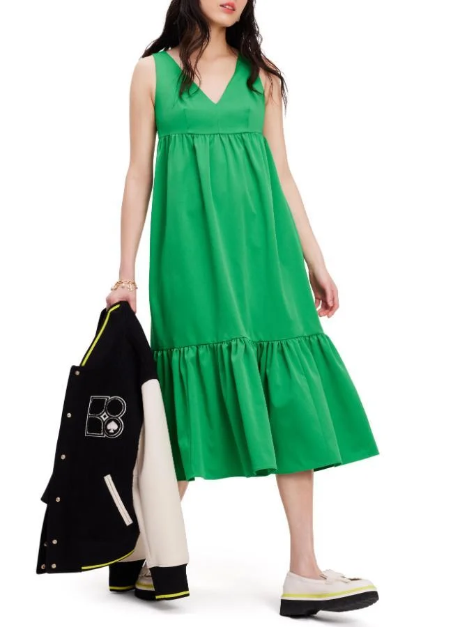 Kate Spade Faille V-Neck Midi Dress