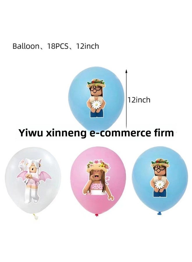 ROBLOX Pink Virtual World Theme Birthday Party Paper Tray Paper Cup Paper Towel Tableware Decoration Suit Supplies-Color:18  - Image 1