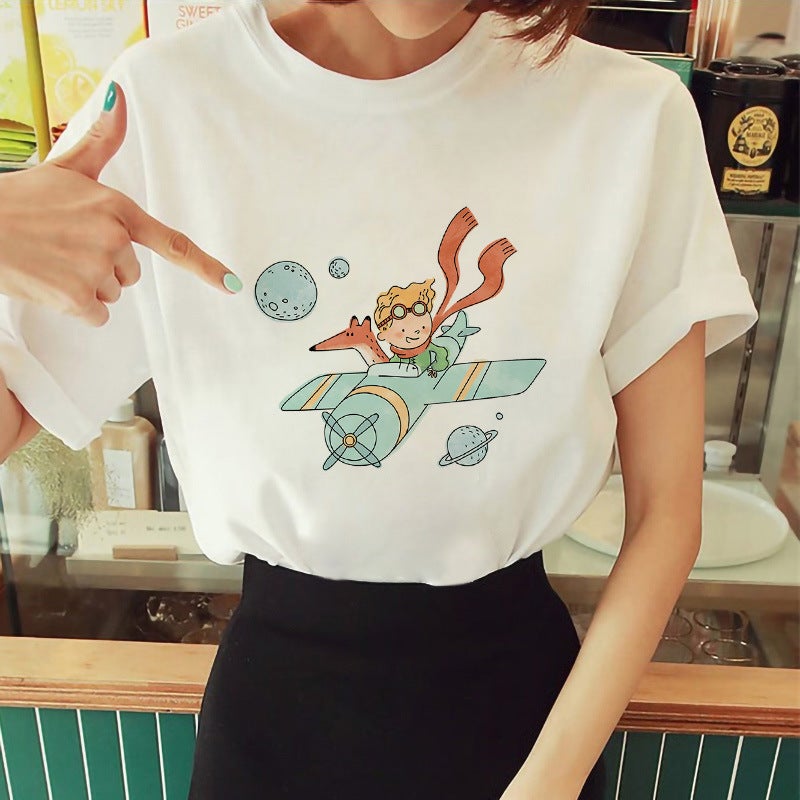Sale Little Prince Printed Short-sleeved T-shirt Women's Top wish - Image 1