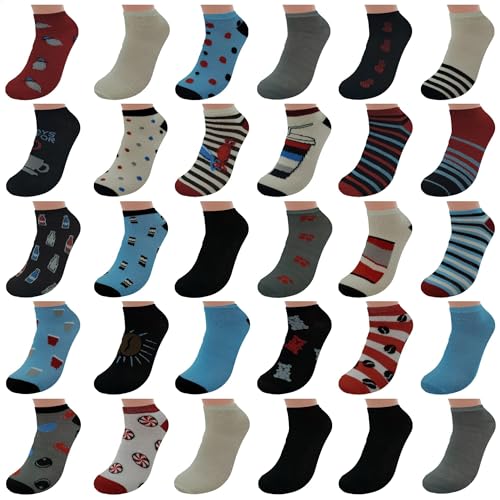 BRIGHT STAR Women's Low Cut Ankle Socks - 30-Pair | Soft & Comfortable Athletic Socks, Durable Polyester Blend, Machine Washable, Stylish Sock Pack for All Seasons (Size 9-11) - Image 1