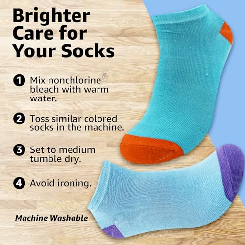 BRIGHT STAR Women's Low Cut Ankle Socks - 30-Pair | Soft & Comfortable Athletic Socks, Durable Polyester Blend, Machine Washable, Stylish Sock Pack for All Seasons (Size 9-11) - Image 3