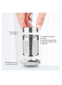 Excefore Tea Infusers 2Pcs Stainless Steel Tea Strainer Set Extra Fine Mesh Tea Steeper for Brew Tea Spices and Seasonings Small Soup Seasonings Spice Separated Basket with Long Chain and Tray (6 * 4cm)  - Image 3