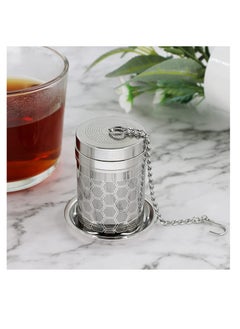 Excefore Tea Infusers 2Pcs Stainless Steel Tea Strainer Set Extra Fine Mesh Tea Steeper for Brew Tea Spices and Seasonings Small Soup Seasonings Spice Separated Basket with Long Chain and Tray (6 * 4cm)  - Image 2