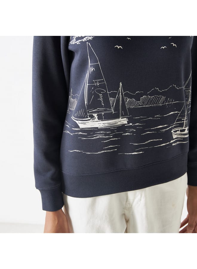 Lee Cooper Lee Cooper Graphic Print Crew Neck Sweatshirt with Long Sleeves - Image 4
