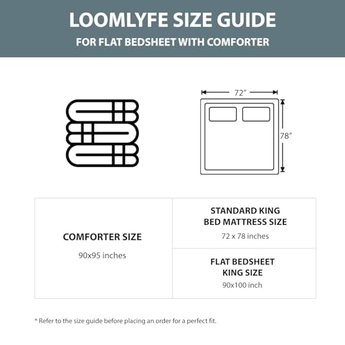 LOOMLYFE 300 TC All Season King Size AC Comforter || Blanket || Duvet for Double Bed with 1 Flat Bedsheet and 2 Large Pillow Covers - 4 Piece Comforter Set - BrownGreyCross - Image 3