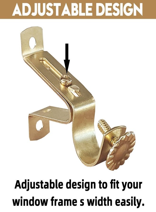 Kowibcl Curtain Rod Brackets, Set of 6, Curtain Rod Holder for 3/4 inch Rod to The Wall, Gold - Image 5