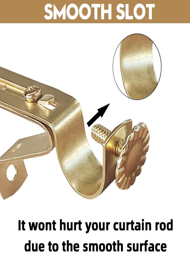Kowibcl Curtain Rod Brackets, Set of 6, Curtain Rod Holder for 3/4 inch Rod to The Wall, Gold - Image 3