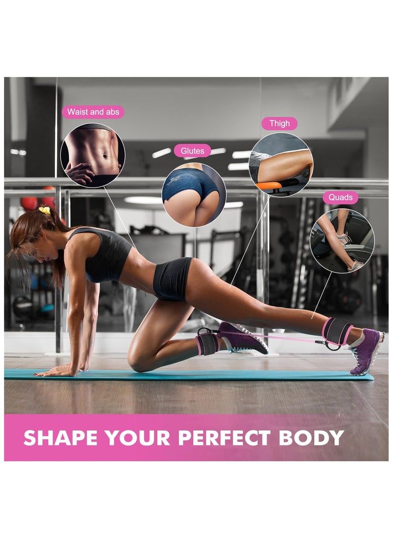 LKTOCAFT - 3-Level Ankle Resistance Bands with Cuffs, Ankle Bands for Leg and Working Out, Booty Workout Equipment for Kickbacks Hip Fitness Training, Exercise Bands for Butt Lift Women - Image 1