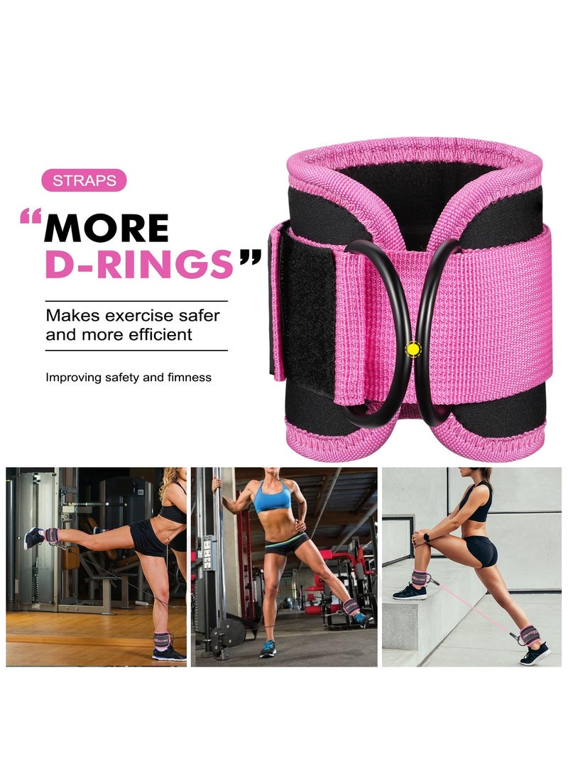 LKTOCAFT - 3-Level Ankle Resistance Bands with Cuffs, Ankle Bands for Leg and Working Out, Booty Workout Equipment for Kickbacks Hip Fitness Training, Exercise Bands for Butt Lift Women - Image 1