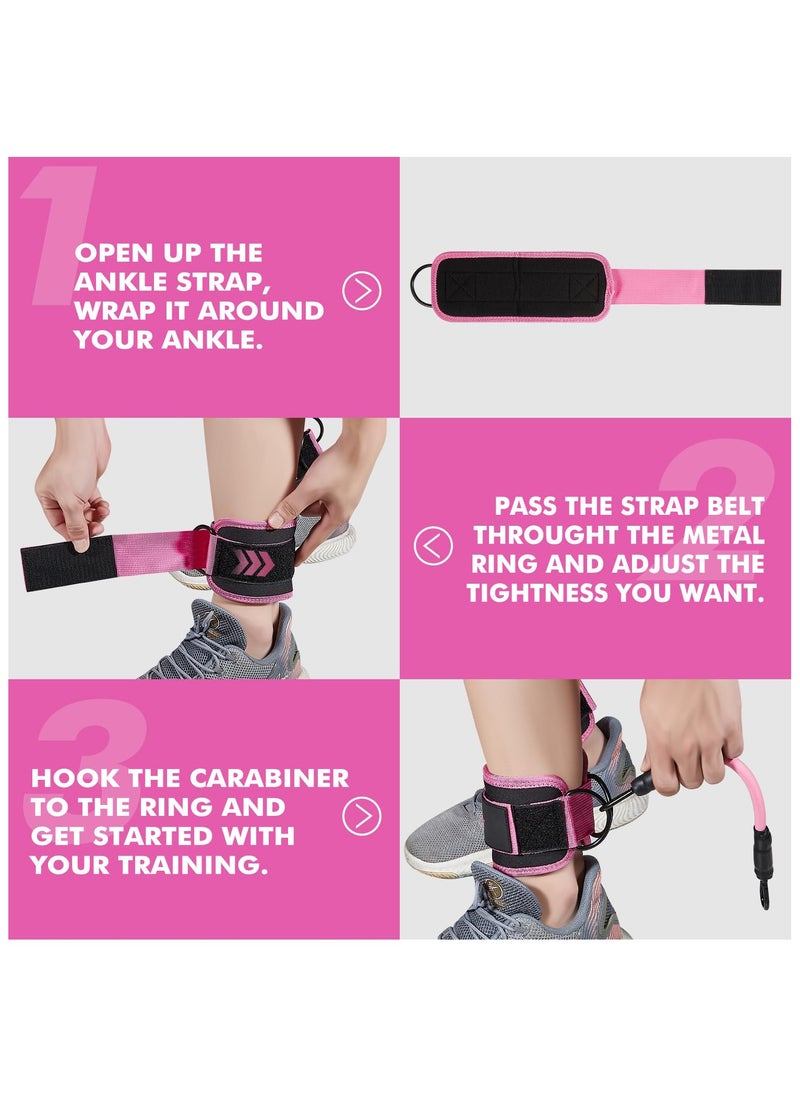 LKTOCAFT - 3-Level Ankle Resistance Bands with Cuffs, Ankle Bands for Leg and Working Out, Booty Workout Equipment for Kickbacks Hip Fitness Training, Exercise Bands for Butt Lift Women - Image 1